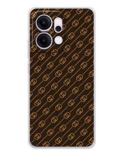 Чехол для OPPO Reno14 с картинкой «Gucci — золотые диагонали»