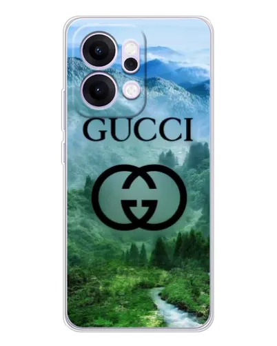 Чехол для OPPO Reno14 с картинкой «Gucci — горный пейзаж»
