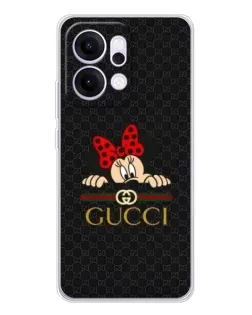 Чехол для OPPO Reno14 с картинкой «Минни Маус Gucci — черный»
