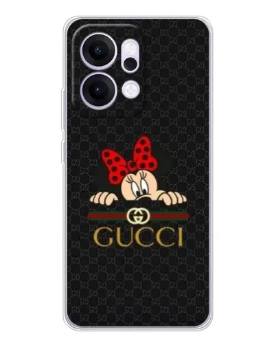 Чехол для OPPO Reno14 с картинкой «Минни Маус Gucci — черный»