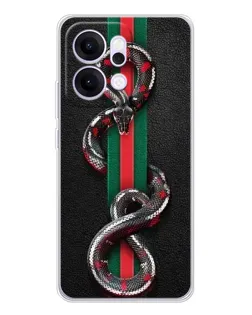 Чехол для OPPO Reno14 с картинкой «Gucci — змея на полосе»