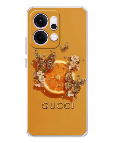 Чехол для OPPO Reno14 с картинкой «Gucci — золотые бабочки» Чехол для OPPO Reno14 с картинкой «Gucci — золотые бабочки»