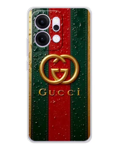 Чехол для OPPO Reno14 с картинкой «Gucci — фирменная полоса и золото» Чехол для OPPO Reno14 с картинкой «Gucci — фирменная полоса и золото»