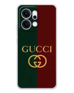 Чехол для OPPO Reno14 с картинкой «Gucci — темно-зеленый градиент»