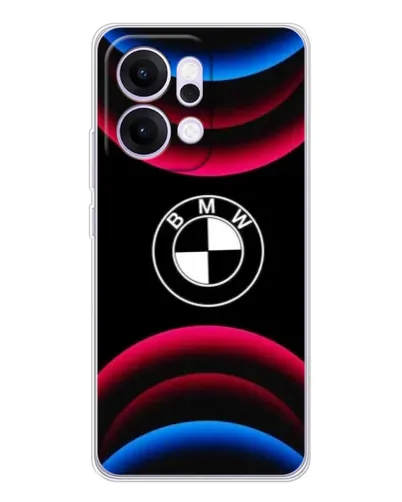 Чехол для OPPO Reno14 с картинкой «Логотип BMW и неоновые дуги» Чехол для OPPO Reno14 с картинкой «Логотип BMW и неоновые дуги»