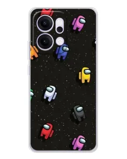 Чехол для OPPO Reno14 с картинкой «Космический паттерн Among Us»