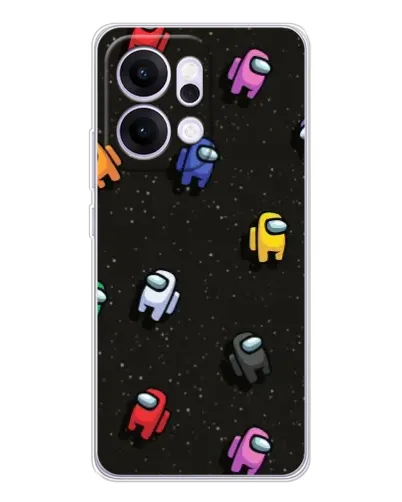 Чехол для OPPO Reno14 с картинкой «Космический паттерн Among Us»
