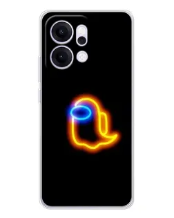 Чехол для OPPO Reno14 с картинкой «Among Us неоновое сияние»