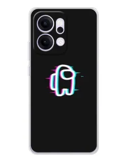Чехол для OPPO Reno14 с картинкой «Among Us неон»