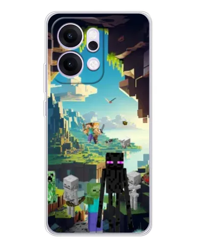 Чехол для OPPO Reno14 с картинкой «Эндермен в лесу»