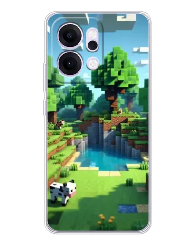 Чехол для OPPO Reno14 с картинкой «Minecraft летний день»