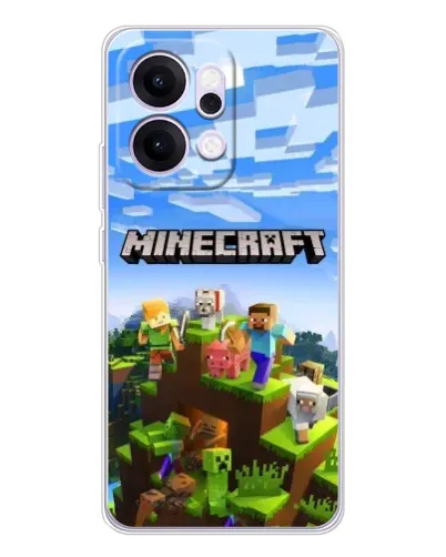 Чехол для OPPO Reno14 с картинкой «Minecraft классический мир»