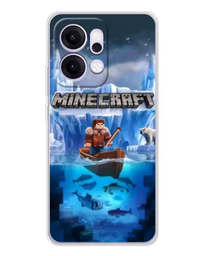 Чехол для OPPO Reno14 с картинкой «Minecraft ледяной мир»