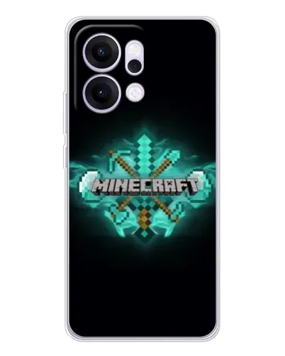 Чехол для OPPO Reno14 с картинкой «Minecraft Diamond лого»