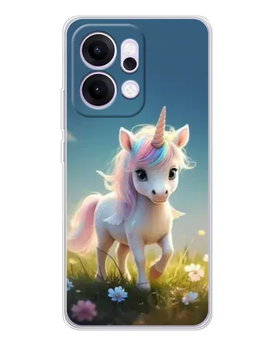 Чехол для OPPO Reno14 с картинкой «Единорог на поляне» Чехол для OPPO Reno14 с картинкой «Единорог на поляне»