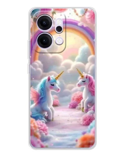 Чехол для OPPO Reno14 с картинкой «Радуга и единороги» Чехол для OPPO Reno14 с картинкой «Радуга и единороги»