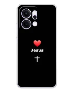 Чехол для OPPO Reno14 с картинкой «Сердце - Jesus»