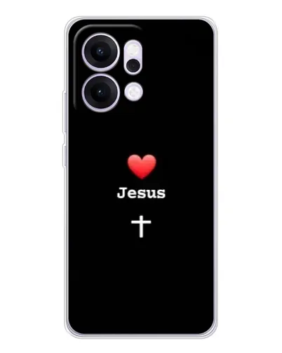Чехол для OPPO Reno14 с картинкой «Сердце - Jesus»