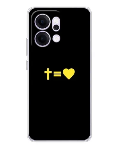 Чехол для OPPO Reno14 с картинкой «Сердце и Крест»