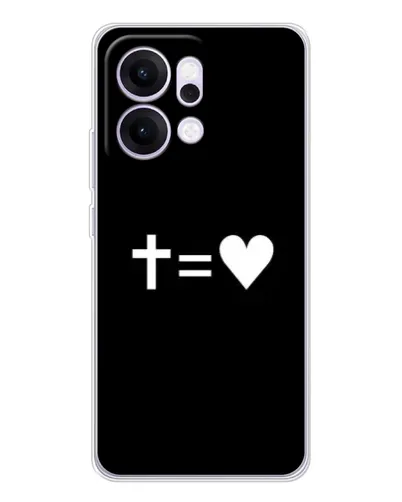 Чехол для OPPO Reno14 с картинкой «Крест и Сердце»