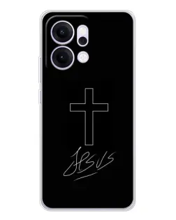 Чехол для OPPO Reno14 с картинкой «Графический крест Jesus»