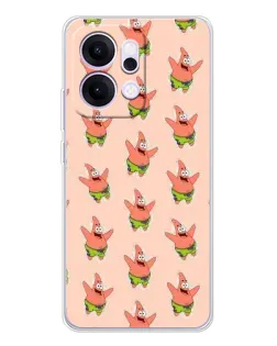 Чехол для OPPO Reno14 с картинкой «Патрик Стар паттерн»