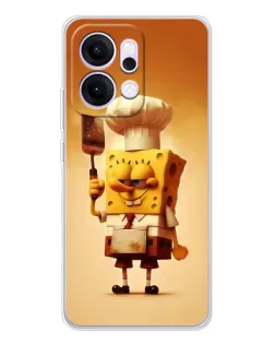 Чехол для OPPO Reno14 с картинкой «Губка Боб повар»