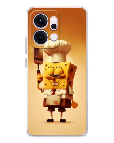 Чехол для OPPO Reno14 с картинкой «Губка Боб повар»