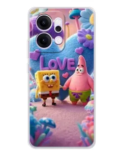 Чехол для OPPO Reno14 с картинкой «Губка Боб Патрик»