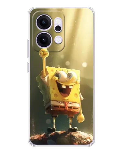 Чехол для OPPO Reno14 с картинкой «Сияющий Спанч Боб»