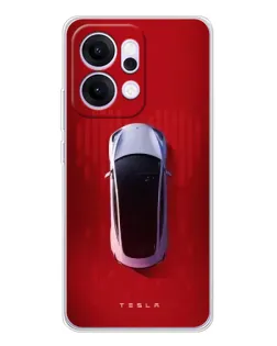 Чехол для OPPO Reno14 с картинкой «Tesla Top View»