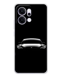 Чехол для OPPO Reno14 с картинкой «Фары Tesla Night»