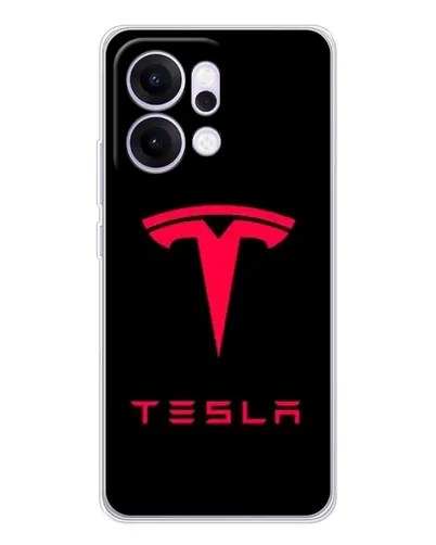 Чехол для OPPO Reno14 с картинкой «Tesla Red Logo» Чехол для OPPO Reno14 с картинкой «Tesla Red Logo»