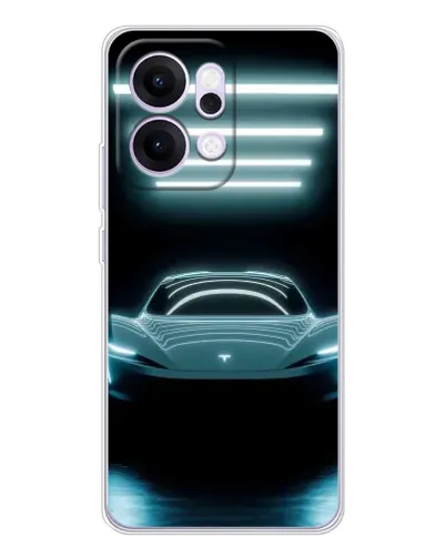 Чехол для OPPO Reno14 с картинкой «Tesla в неоне» Чехол для OPPO Reno14 с картинкой «Tesla в неоне»