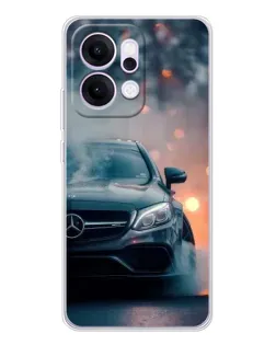 Чехол для OPPO Reno14 с картинкой «Mercedes — ночной город»