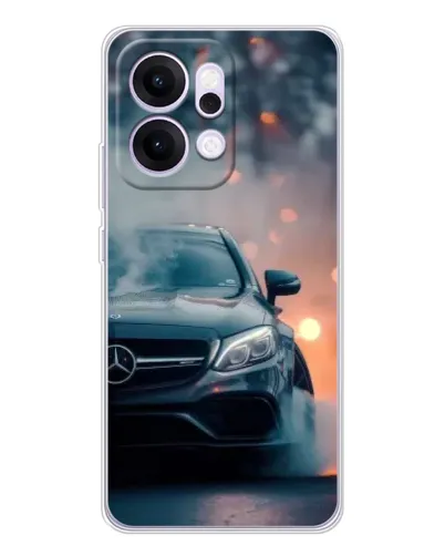 Чехол для OPPO Reno14 с картинкой «Mercedes — ночной город»
