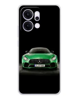 Чехол для OPPO Reno14 с картинкой «Mercedes — неоновый лого»