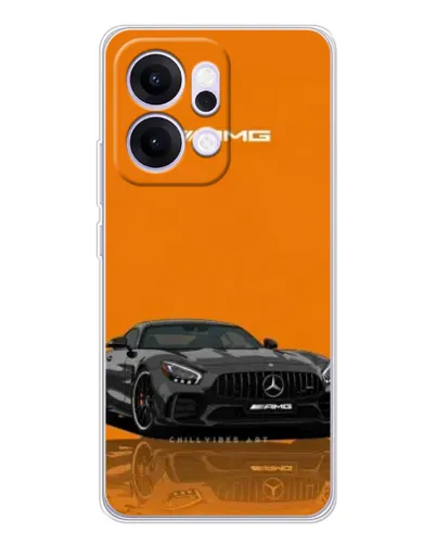 Чехол для OPPO Reno14 с картинкой «Оранжевый Mercedes AMG»