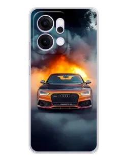Чехол для OPPO Reno14 с картинкой «Audi в огненном дыму» Чехол для OPPO Reno14 с картинкой «Audi в огненном дыму»