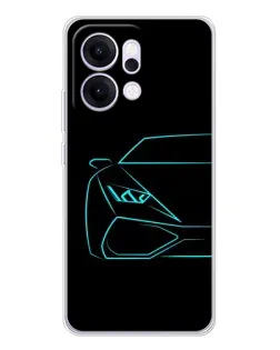 Чохол для OPPO Reno14 з картинкою «Блакитний силует Lamborghini» Чохол для OPPO Reno14 з картинкою «Блакитний силует Lamborghini»