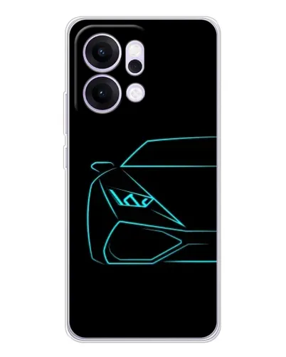 Чехол для OPPO Reno14 с картинкой «Голубой силуэт Lamborghini» Чехол для OPPO Reno14 с картинкой «Голубой силуэт Lamborghini»