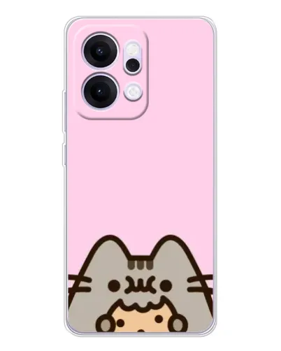 Чехол для OPPO Reno14 с картинкой «Pusheen и печенье»