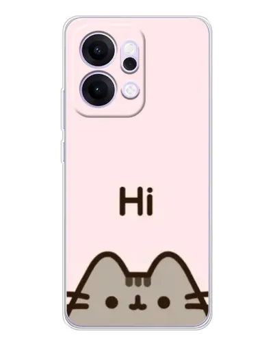 Чехол для OPPO Reno14 с картинкой «Пушин говорит Hi»