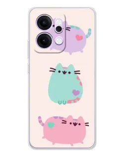 Чехол для OPPO Reno14 с картинкой «Pusheen трио»