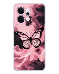Чехол для OPPO Reno14 с картинкой «Бабочка в дыму»