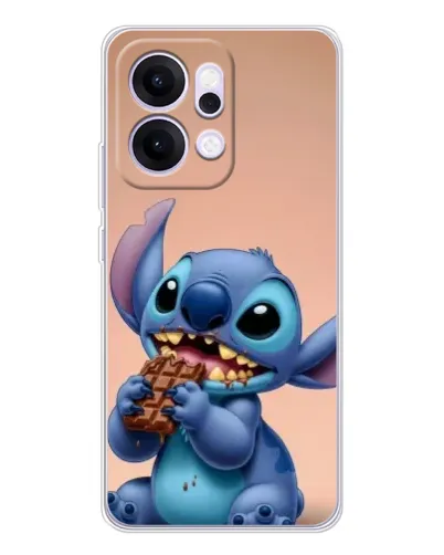 Чехол для OPPO Reno14 с картинкой «Стич ест шоколад»