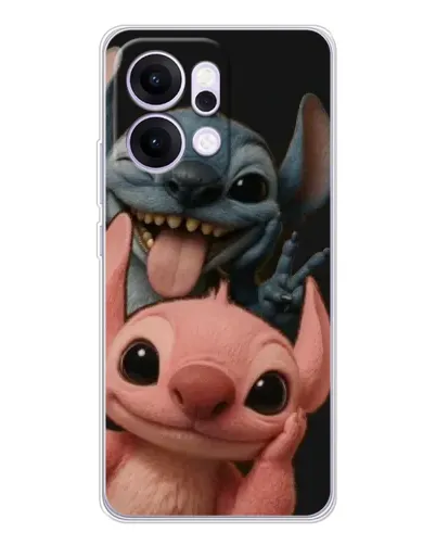 Чехол для OPPO Reno14 с картинкой «Стич и Ангел»