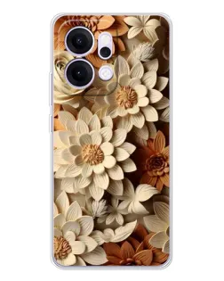 Чохол для OPPO Reno14 з картинкою «Бежевий флористичний декор»