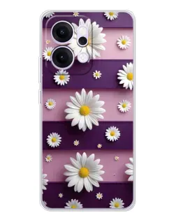 Чохол для OPPO Reno14 з картинкою «Ромашки на фіолетовому»