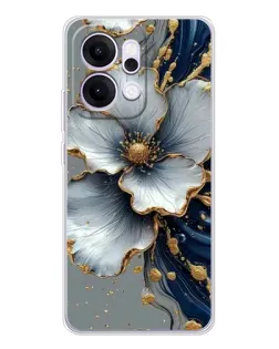 Чохол для OPPO Reno14 з картинкою «Біла квітка та золотий флюїд»